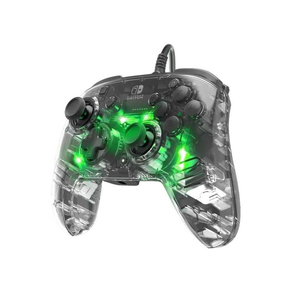 PDP Afterglow Deluxe+ LED Wired Gaming Controller - Licensed by Nintendo for Switch and OLED - RGB Hue Color Lights - See through Gamepad Controller - 3.5 mm Jack - Dual Vibration - Paddle Buttons
