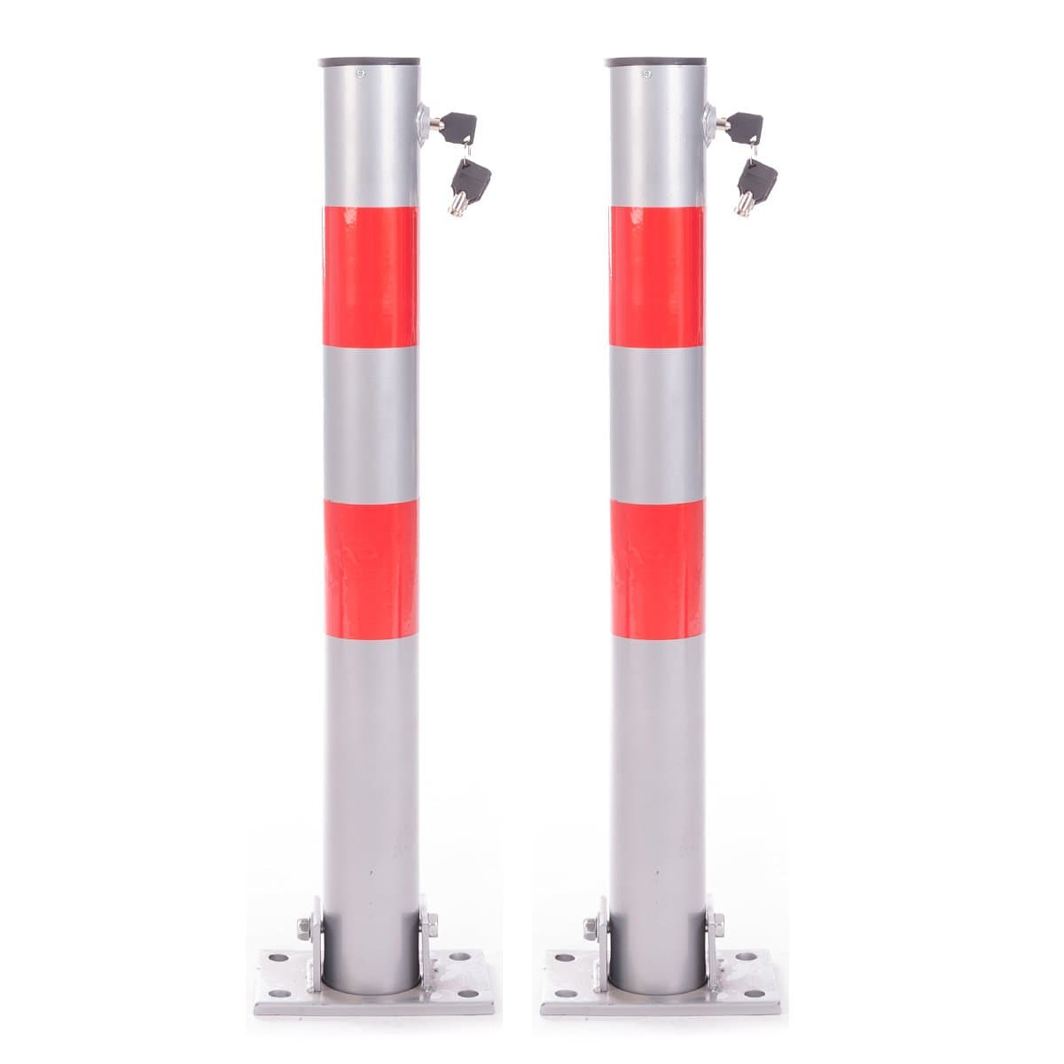 DXP 2er/set Folding Security Post Parking Barrier Bollard 70cm Parking Driveway Safe Lockable New PAS11A (2)