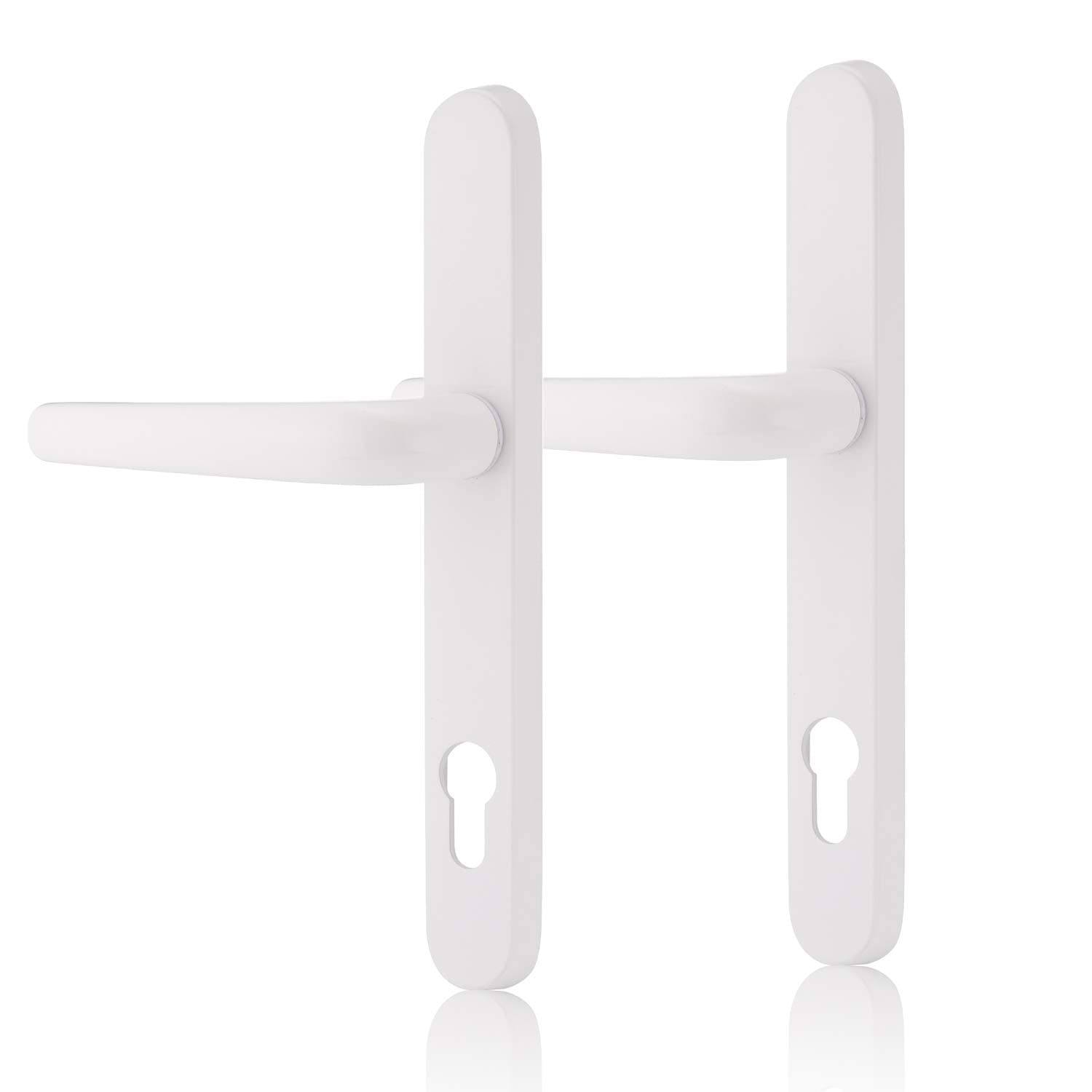 XFORT® UPVC Door Handle White, Aluminium Pull Handle for Internal & External Doors, Compatible with Euro Cylinder Lock, 243mm, White