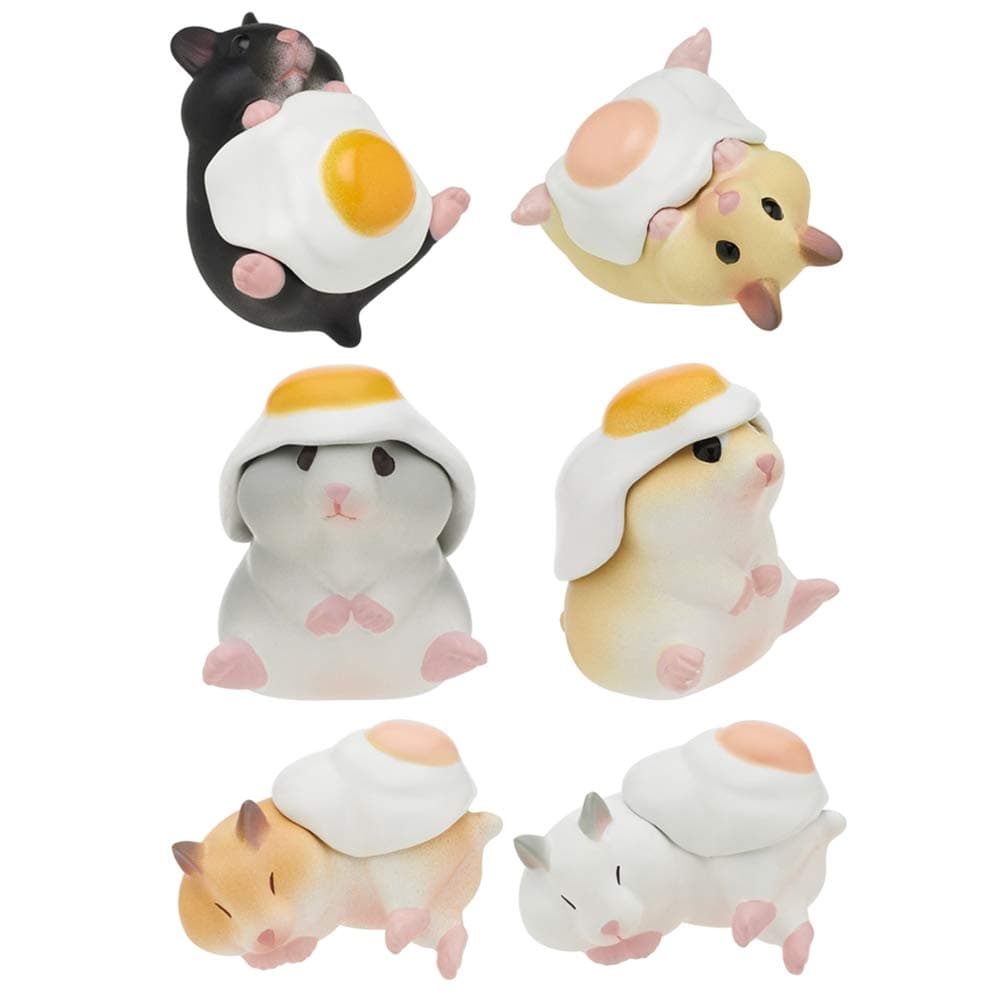 Kitan Club Hamster 'N Egg Plastic Toy - Blind Box Includes 1 of 6 Collectable Figurines - Fun, Versatile Decoration - Authentic Japanese Design - Made from Durable Plastic