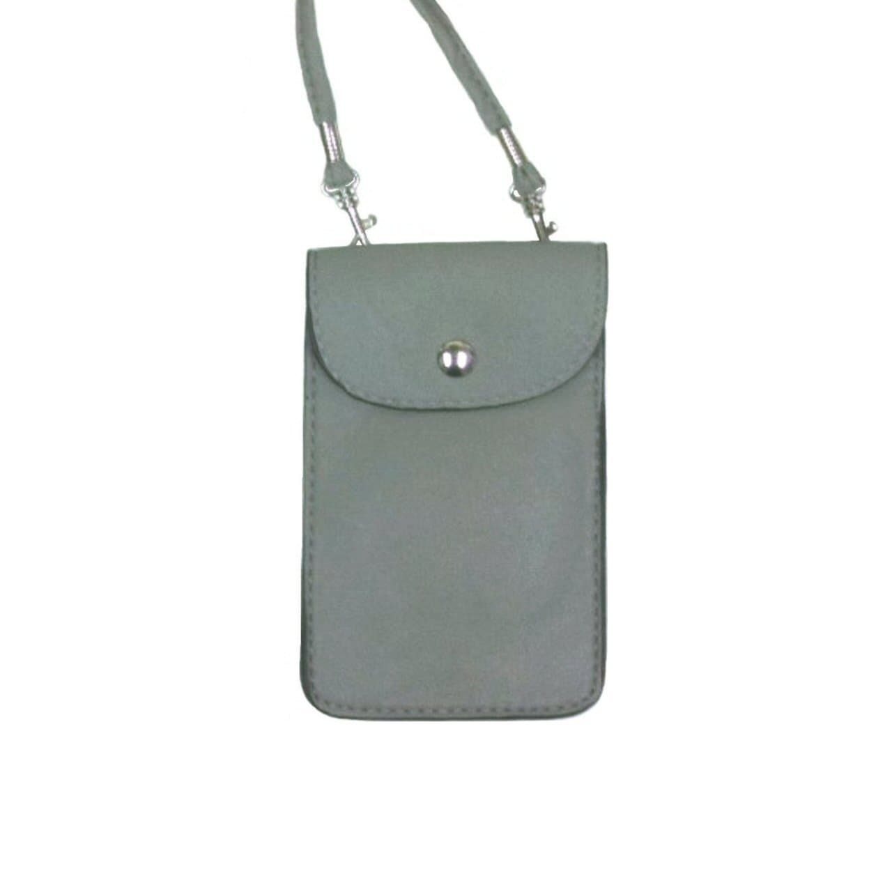 Leather Neck Pouch for Phone (Style 1) - Grey