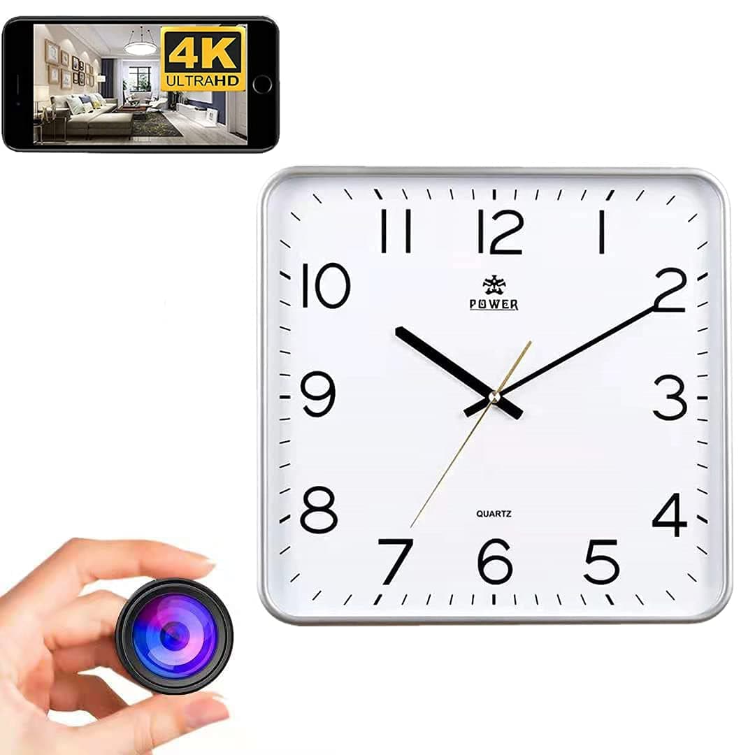 DZX Hidden Camera Clock 4K HD, Motion Detection And Live Wireless App Access, Smart Surveillance, Camaras Espias Ocultas, Nanny Cam, Spy Camera Wall Clock,B(B)