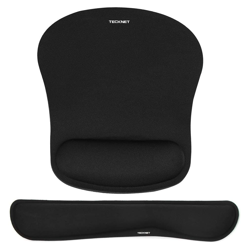Wrist Rest Mat, Keyboard and Mouse Wrist Support Pad Set, Comfortable Memory Foam Mouse Mat with Wrist Cushion Support, Anti-Slip Ergonomic Mouse Pad for Computer Laptop Working Gaming