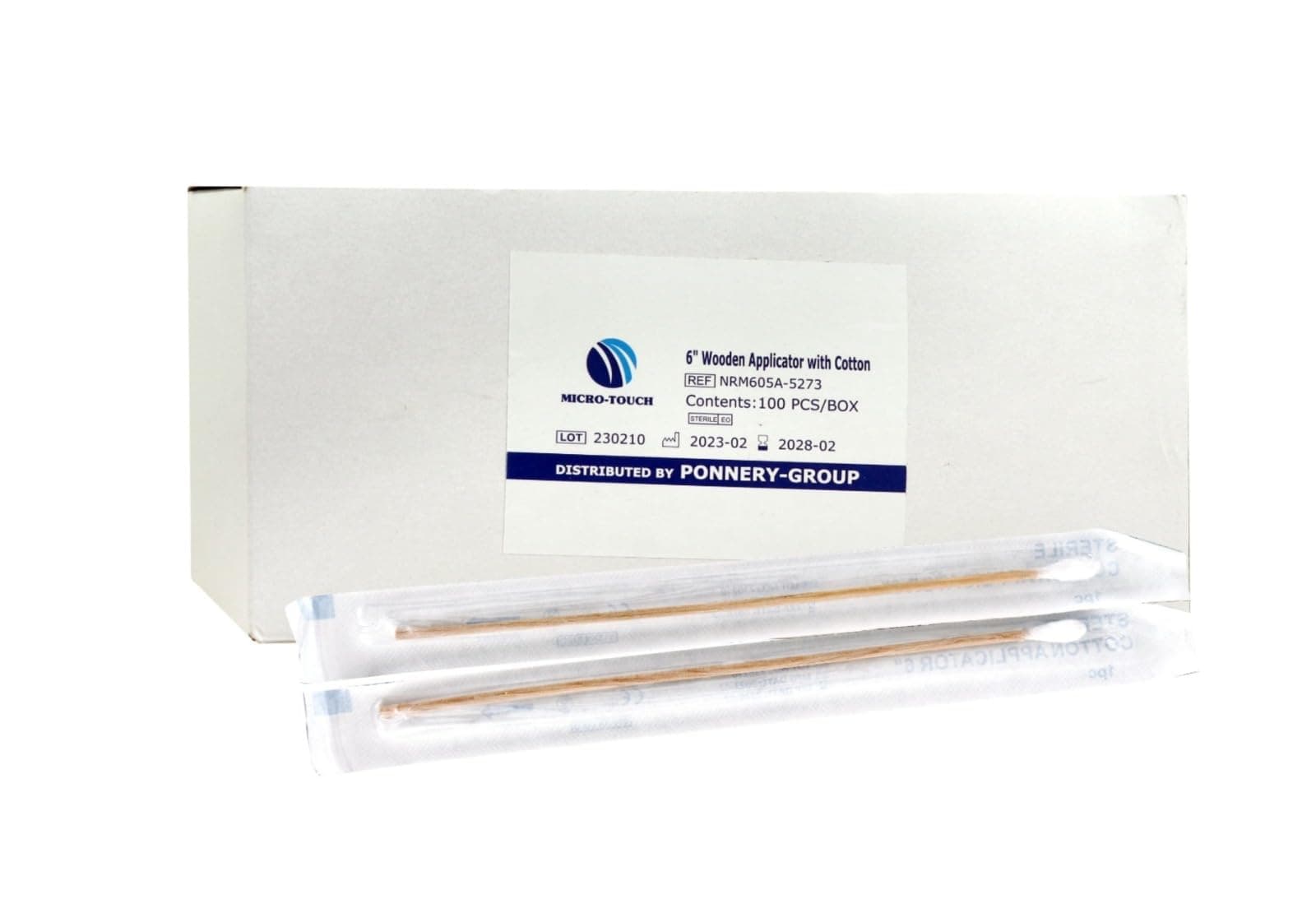 Cotton Tip Applicator Sterile 6" Long - 100pcs per box