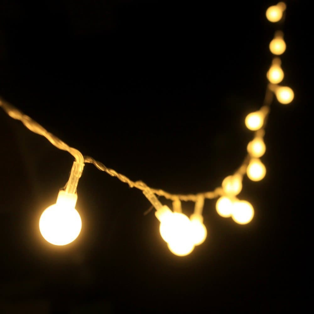 Nascco 4m 40 Led Battery Operated Globe String Light Christmas Tree Lights for Patio Garden Lawn (Warm White)