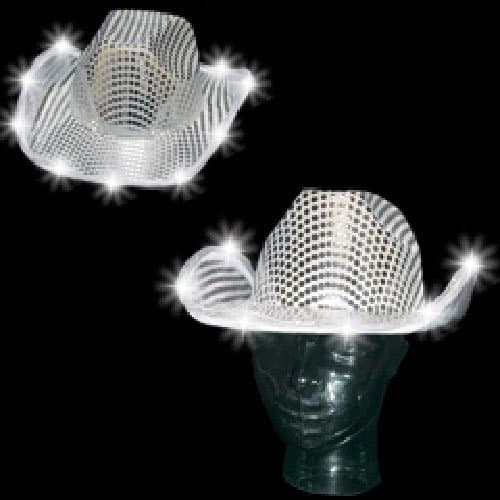 10 Light up Hats - Sequin LED Cowboy Hat