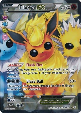 Pokemon - Flareon-EX (RC28) - Generations - Holo