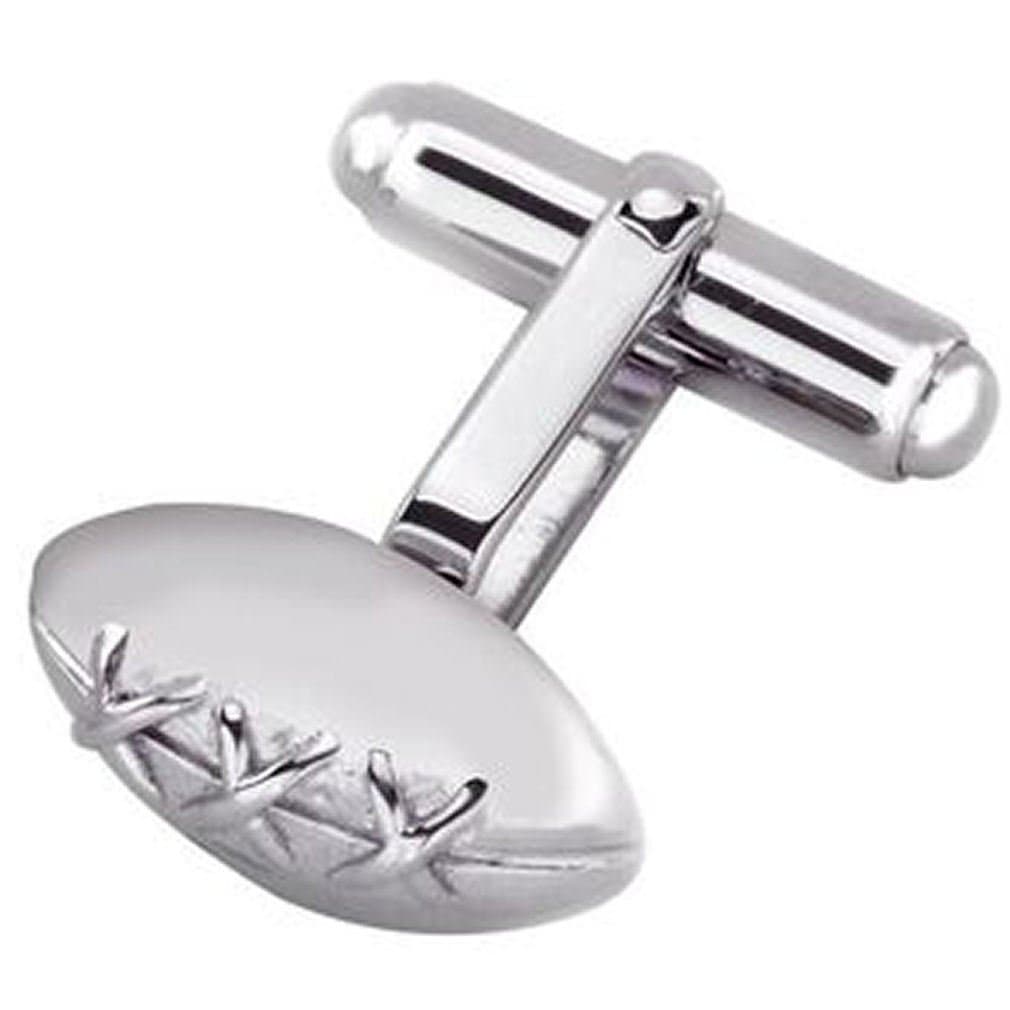Select Gifts Sterling 925 Solid Silver Rugby Ball Cufflinks Engraved Box