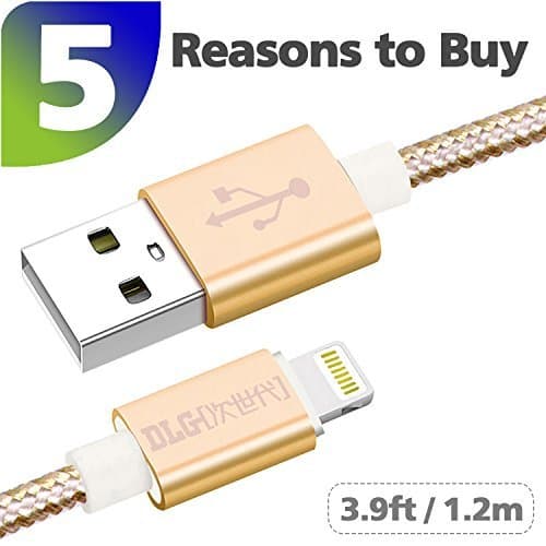 Lightning Cable, [Apple MFI Certified] DLG 3.9Ft iPhone Charger Nylon Braided Lightning to USB Cable Apple charging cable cord for iPhone X/8/8 Plus/7/7 Plus/6/6 Plus/5S/5C, iPad, iPod and more