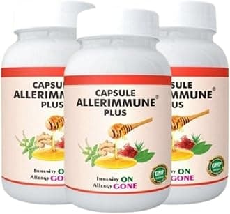 Allerimmune Ayurvedic Capsule Plus | Immunity Booster and Anti - Inflammatory Capsule | Anti Allergy and Asthma Relief | 100% Natural And Ayurvedic Capsules | Pack of 90 Capsules