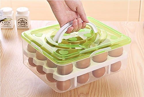 Orpio Double Layer Plastic Egg Box (32 Grid ,White)