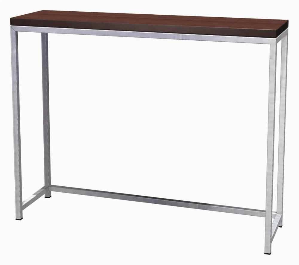 TAG - Ogden Console Table, A Perfect Addition to Any Home, Brushed Stainless Steel with Safari Wood