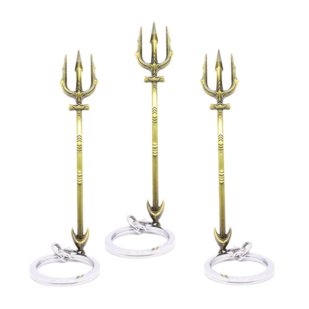 DC Aqua Man Trident Combo Keychain Key Ring Metal| Dc Jocker Keychain | Super Man Logo Keychain | Bat Man Logo Keychain | Marvel Avenger Keychain for Bike, Boys, Girls, Men, Car, Home Keys.