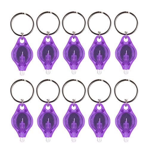 Aibecy Unisex 10Pcs Mini Portable Keychain UV LED Light Flashlight Keychain Ultra Bright Key Ring Light Torch Currency Passports Detector for Business Office