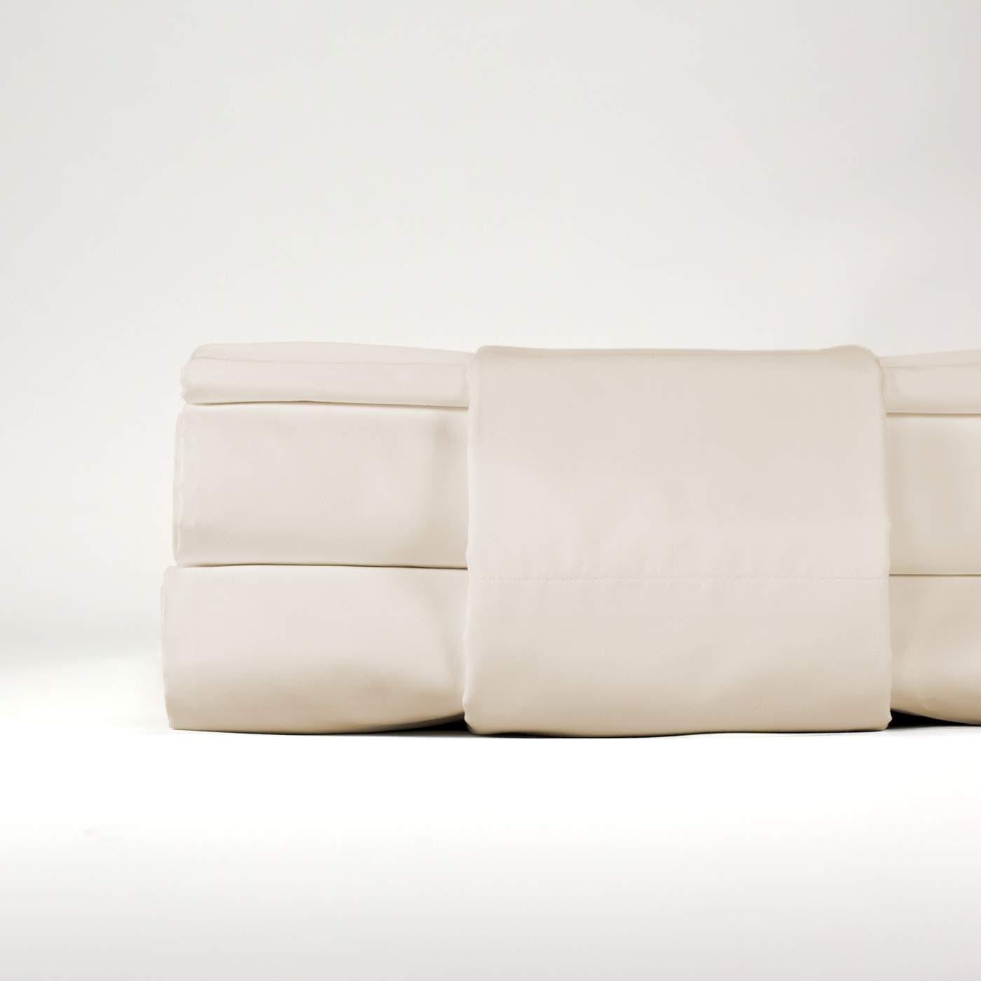 Queen Size Percale Cotton Sheet Set | Ivory | 500 Thread-Count | US-Grown Supima Cotton Sheets