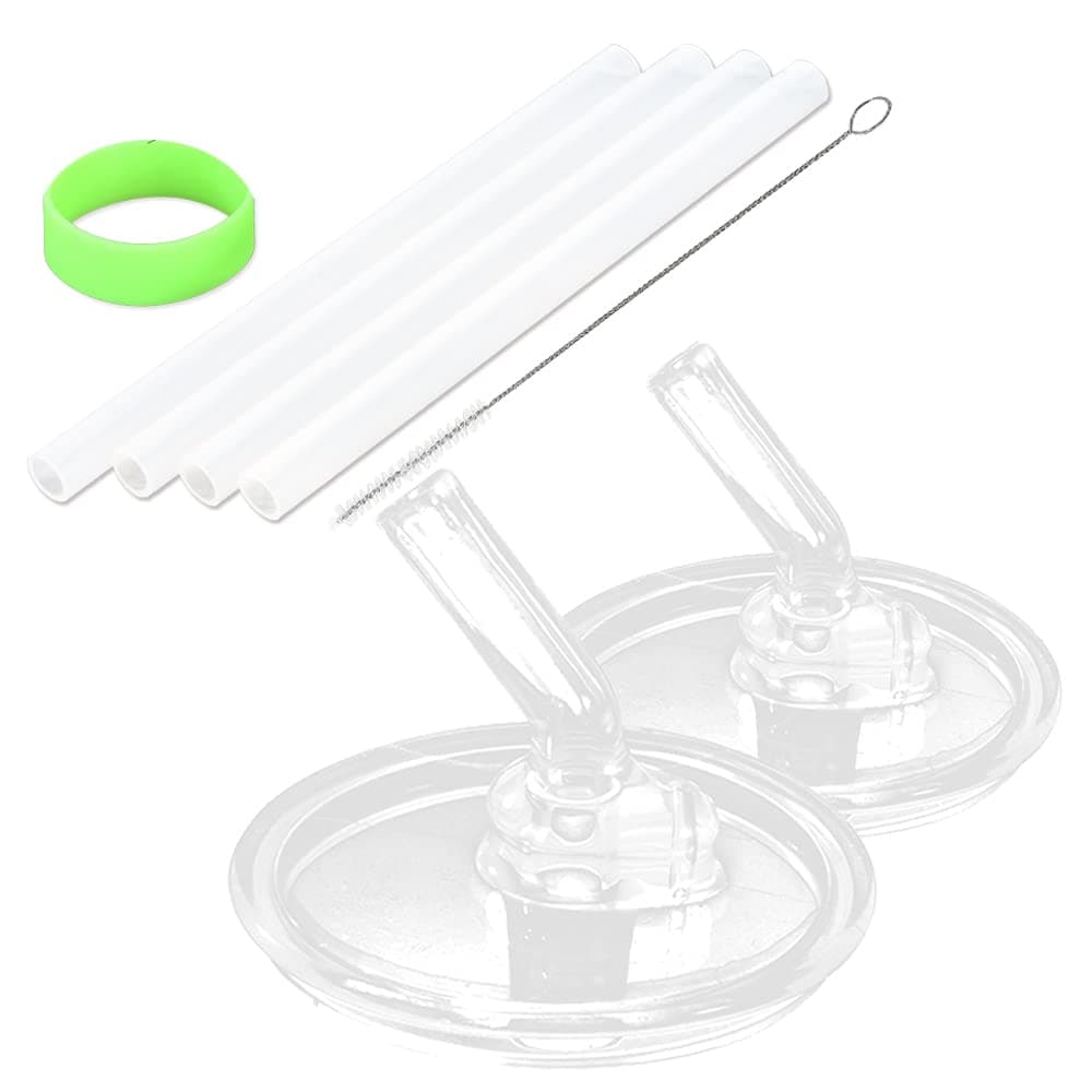 Greant 2 PCS Replacement Straws compatible with THERMOS FOOGO 10 OZ Bottles (Model BS535), Replacement Parts compatible with FOOGO 10 oz, Included 4 PCS Straws