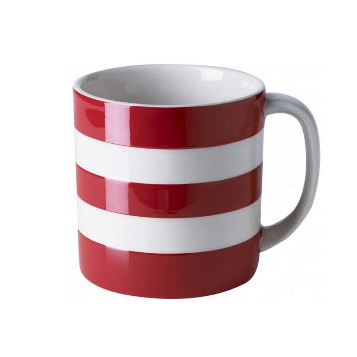 Cornishware Red and White Stripe Large Coffee Cup Mug, 15oz
