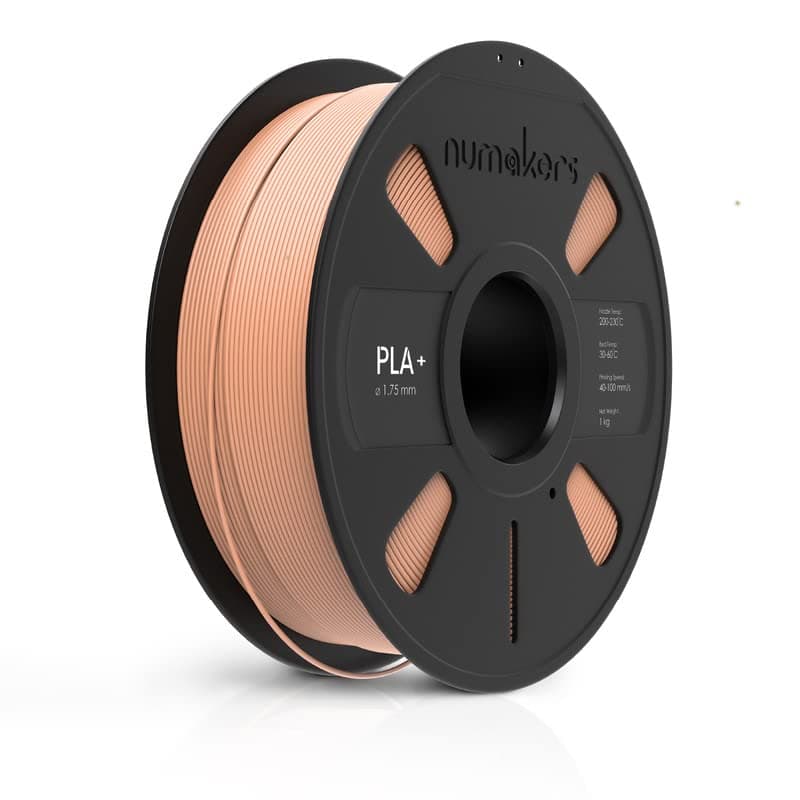- NUMAKERS PLA+ 3D Printer Filament, 1.75mm, Dimensional Accuracy +/- 0.03 mm, 1 kg Spool (2.2 lbs), Compatible with Most FDM Printers (Apricot Skin)