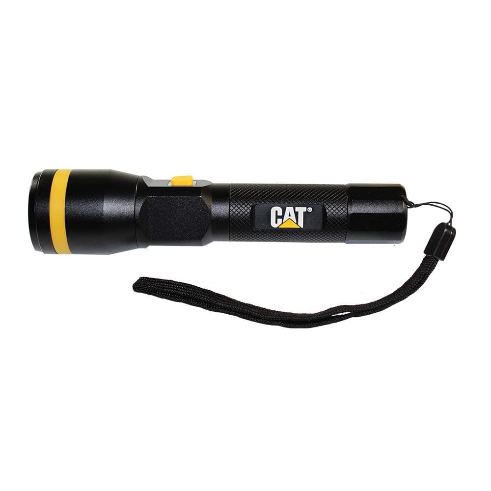 CAT Work LightsVery Bright Flashlight with 550 lm Dimmable Beam & Rechargeable Battery Built In a Metal Frame For Tactical, Home, Outdoor Use
