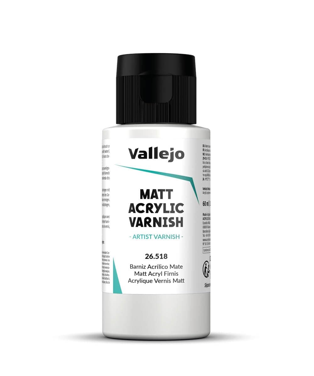 Vallejo - Permanent Acrylic Varnish | Matte Finish 60 ml. (2.02 fl.oz.) | Extraordinary Hardness & Permanence | Scratch Resistant & Non-Yellowing | Outdoor and Indoor Surfaces