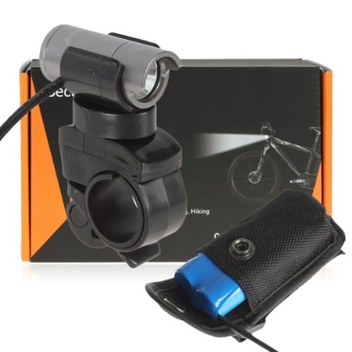 SecurityIng® Waterproof 3 Modes 600 Lumes Mini LED Bicyle Light Bright Headlight Lighting Lamp with 4.2V Rechargeable Battery Pack for Camping, Cycling, Riding