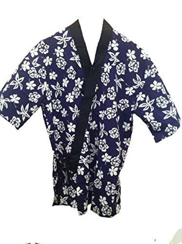 Blue Hawaiian Printed Sushi Chef Uniform (Large)