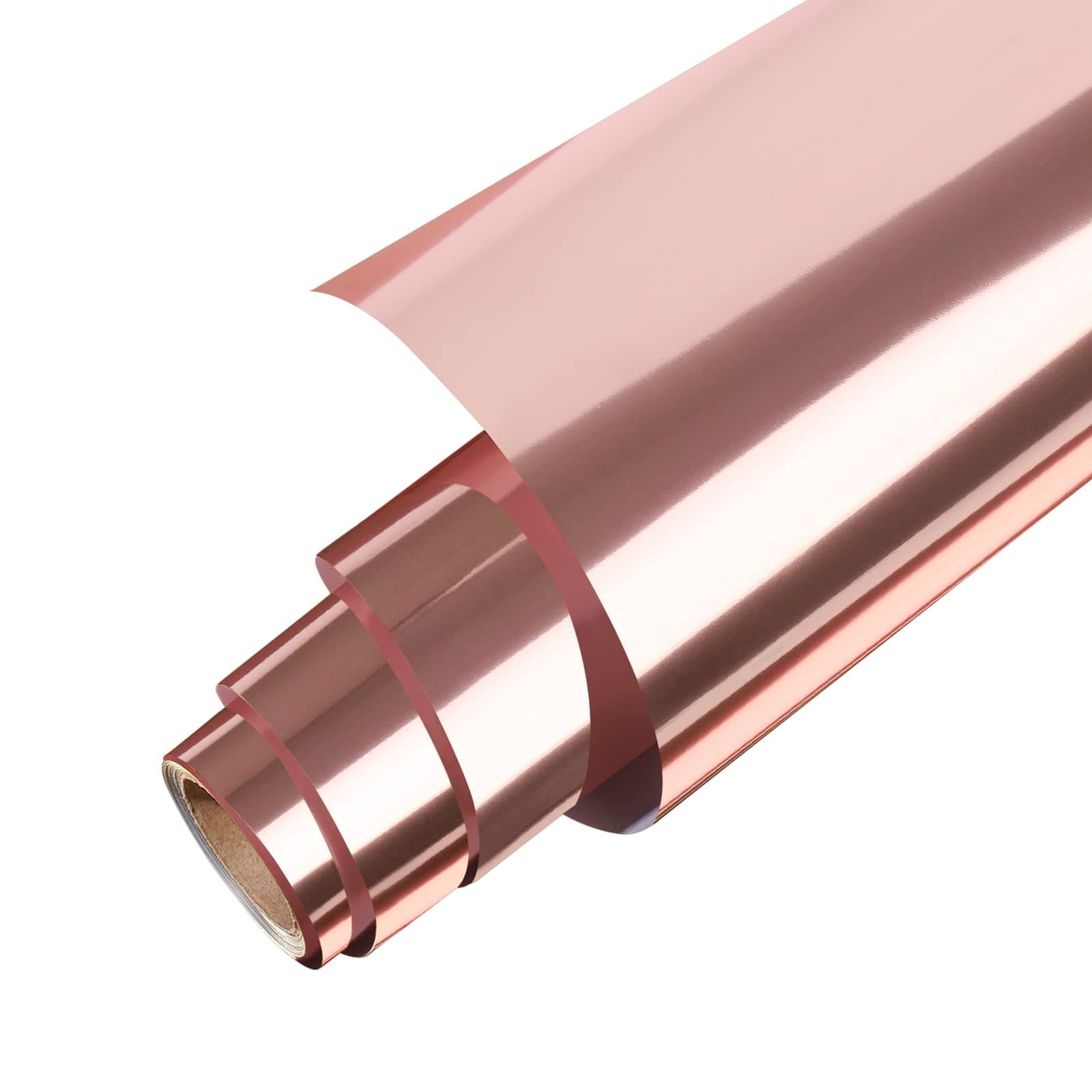 Metallic HTV 12" X 6ft Heat Transfer Vinyl Roll Rose Gold Foil Iron On Vinyl for Tshirt Compatible with All Cutting Machines