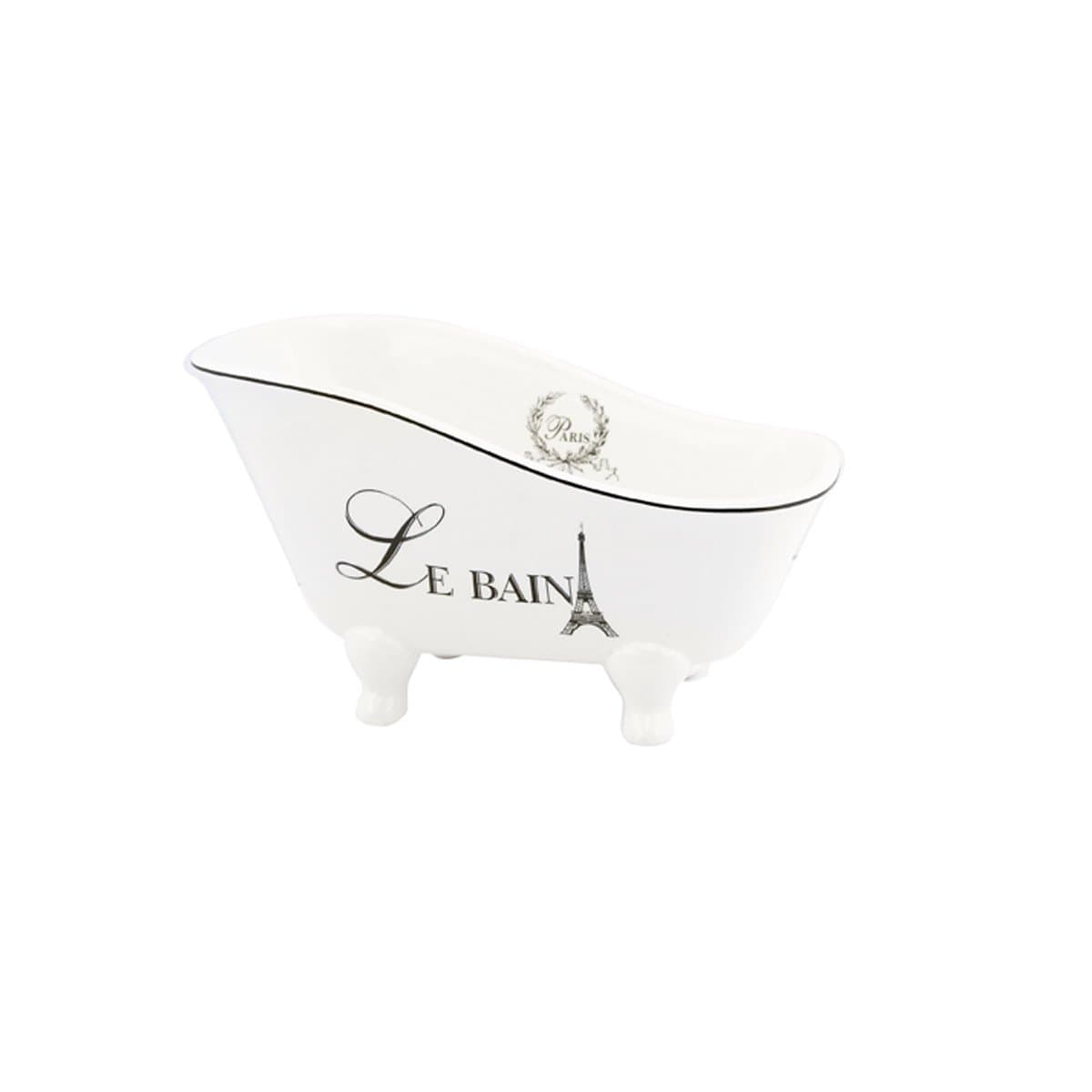 Paris Le Bain Eiffel Tower Ceramic Claw Foot Bathtub Bath Soap Dish