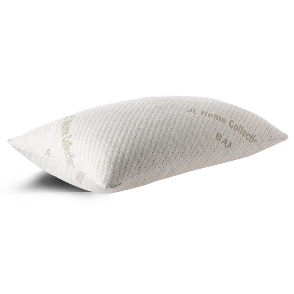 JL Home Collection Sleeping Pillows, Adjustable Loft Shredded Original Memory Foam Pillow with Removable Washable Bamboo Cover - Queen