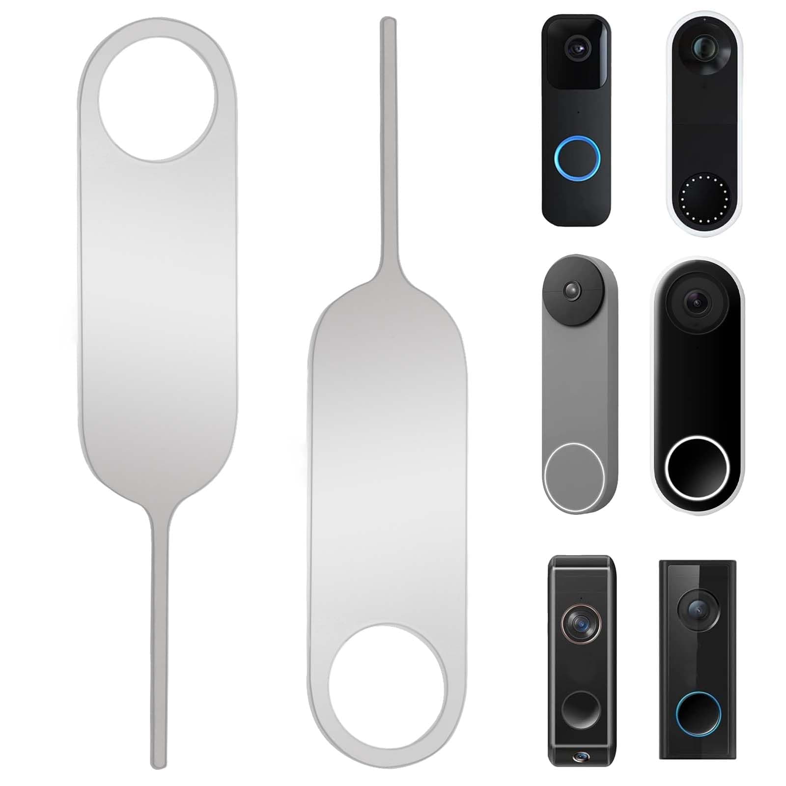 2-Pack Doorbell Key Tool, Doorbell Opening Pin Tool, Release Removal Pin Security Key Replacement Tool Compatible with Arlo, Nest and Eufy Video Doorbell Remove Doorbell Mount and Battery Replacement