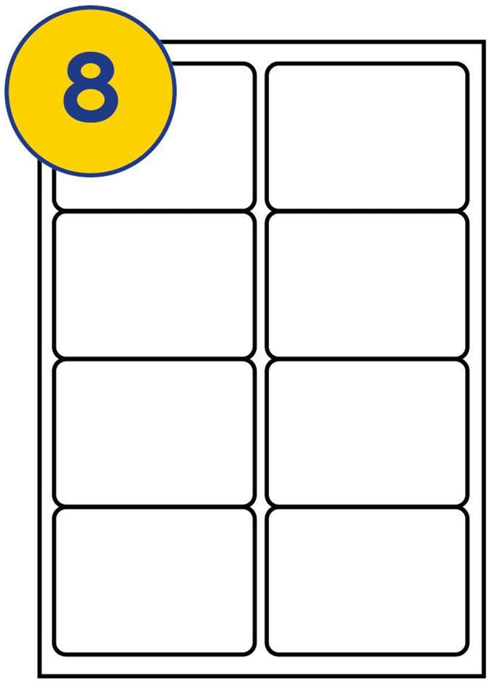 LABELS4U 50 Sheets A4, 8 Label per Sheet, Size 99.1 x 67.7mm (400 Labels)