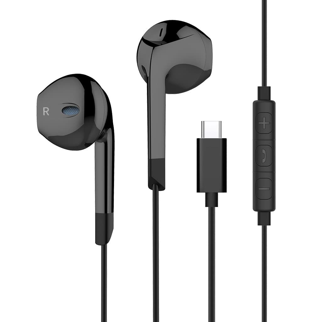 USB Type C Earphone, Type C Headphone Earbuds with microphone In-Ear Extra Bass Earphones for XiaoMi Devices