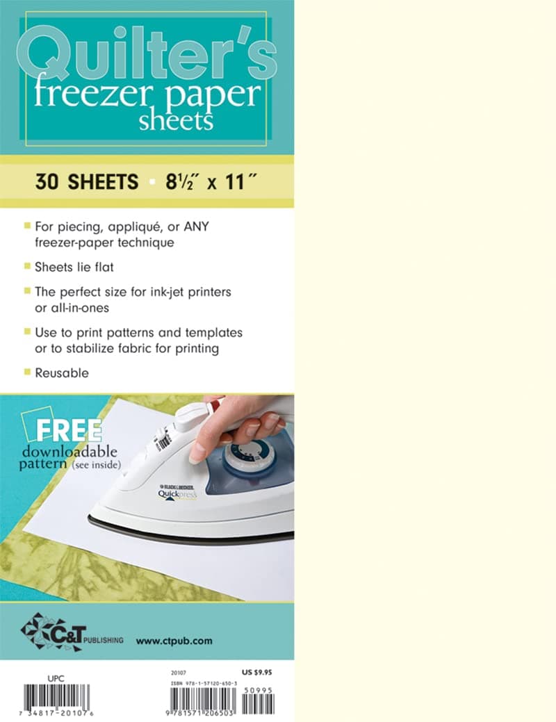 Quilter's Freezer Paper Sheets: 30 Sheets, 8 1/2” x 11”