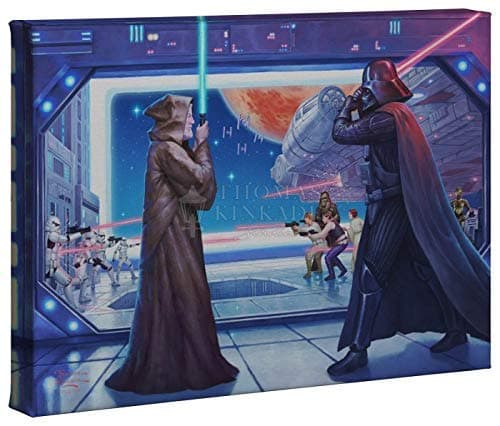 Thomas Kinkade Studios Star Wars Art OBI-WANS Final Battle 10 x 14 Gallery Wrap Canvas