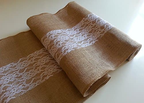 Burlap & Lace Wedding Table Runner by Wedding Burlap