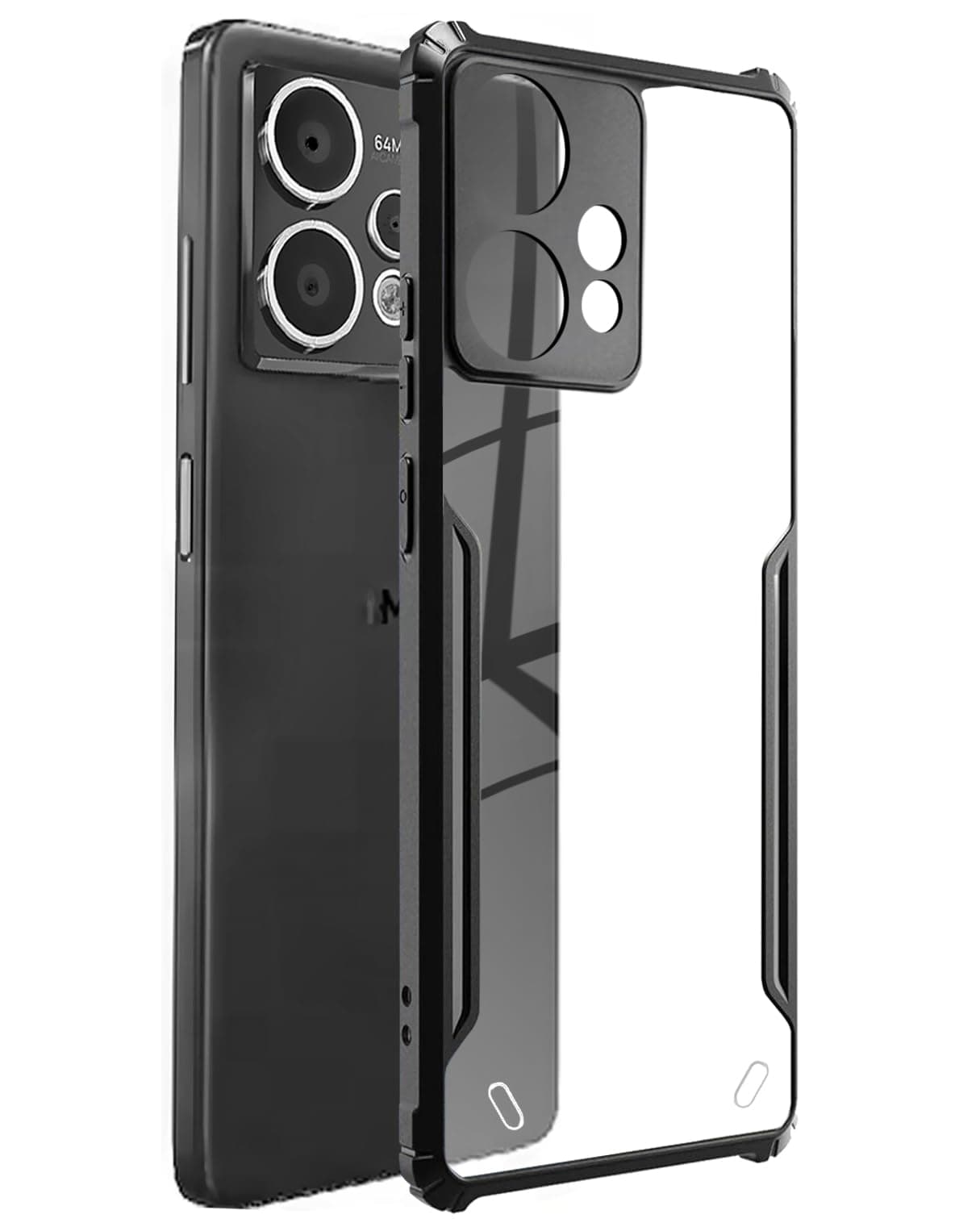 SPAZY CASE® HMD Crest Max 5G Back Cover | Transparent Crystal Clear Hard PC Back Case with TPU Bumper, Drop Protection Case Cover for HMD Crest Max 5G