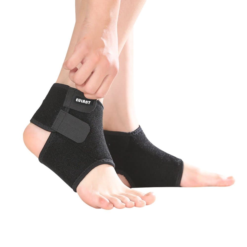 EULANTKids Ankle Brace 1 Pair, Children Ankle Support, Ankle Compression Sleeve for Foot & Ankle Swelling, Achilles Tendon, Joint Pain, Injury Recovery, for Ice Skating Dance Hiking, Black M