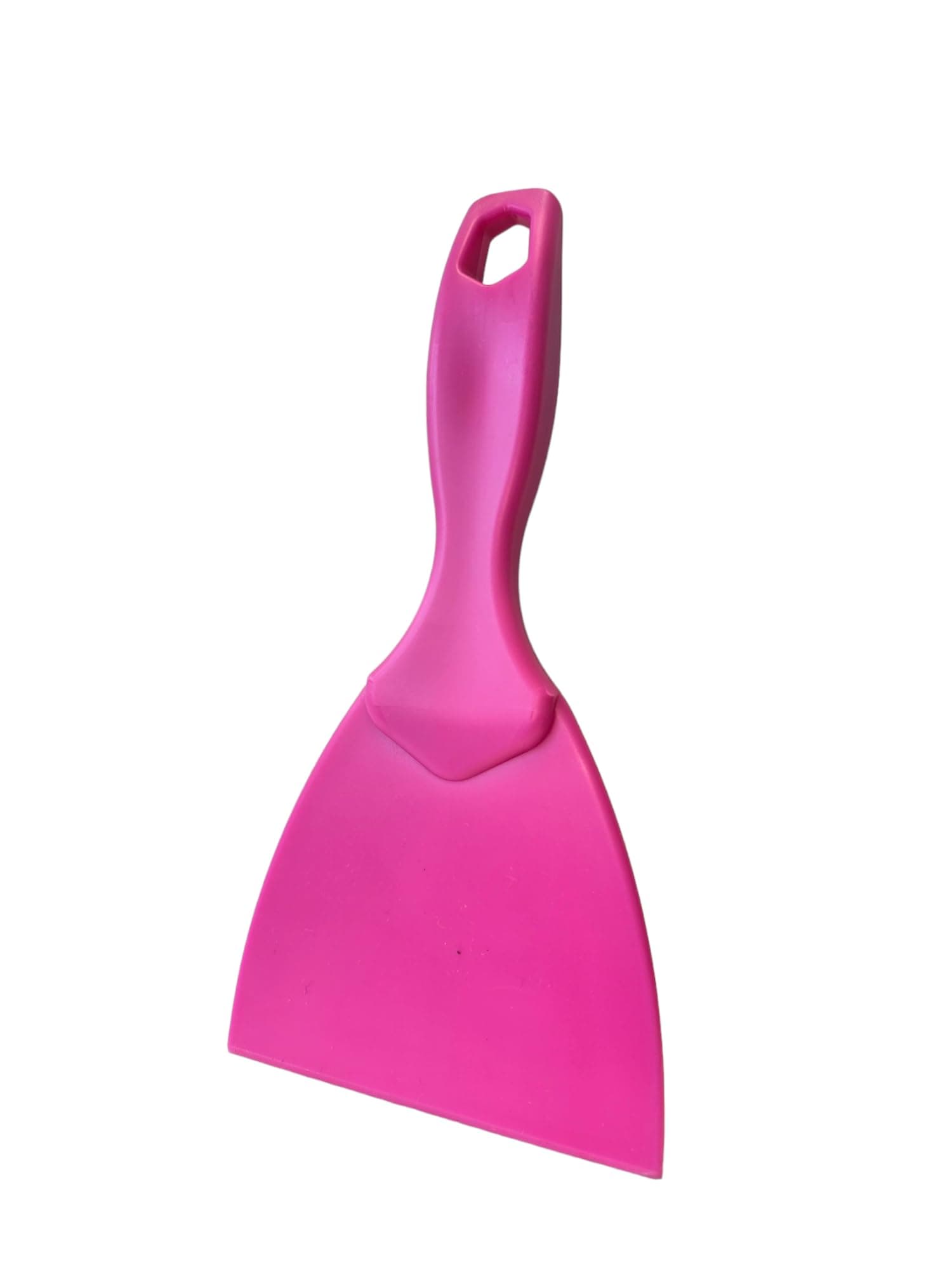Deckmann Plastic Dough Spatula, 10 cm, Rigid, Dough Cutter, Kitchen Spatula, Dough Scraper for Pizza, Bread and Dough (Pink)