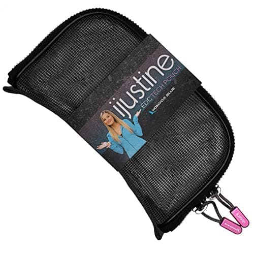 KONDOR BLUE X iJustine EDC Tech Pouch for Cable Organization | Mesh Design with Handle and Large Zippers for Everyday Carry