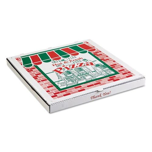 Corrugated Pizza Boxes, 24w x 24d, White - Includes 25 pizza boxes.