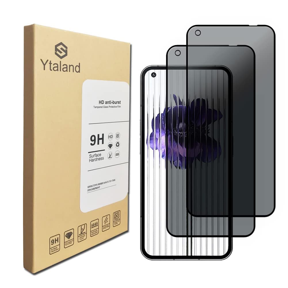 Ytaland Privacy Screen Protector for Nothing Phone (1), [2 Pack] Anti Spy Anti Peep Bubble-Free Tempered Glass Film Cover for Nothing Phone 1
