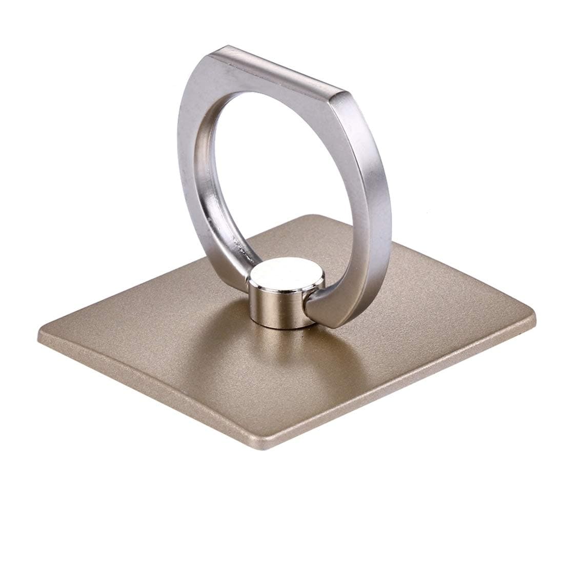 Finger Grip Ring - Phone Ring Stand Holder, 360 Degrees Rotating Metal Stand with Car Mount for All Mobile Phones, iPhones, Tablets and iPads - Gold
