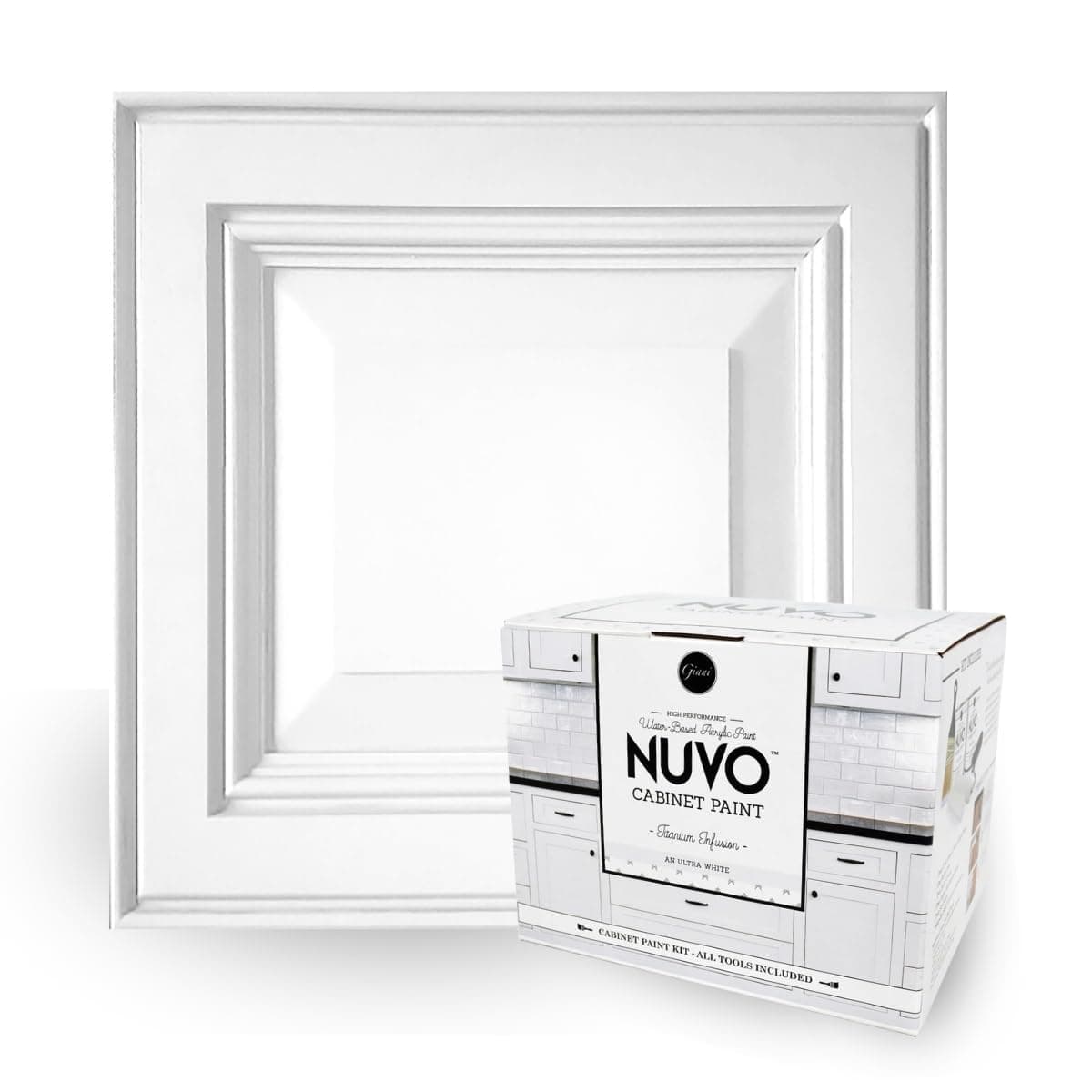 Nuvo Titanium Infusion Cabinet Makeover Kit - Easy DIY 7-Piece Set, Brilliant White, Long-Lasting Finish