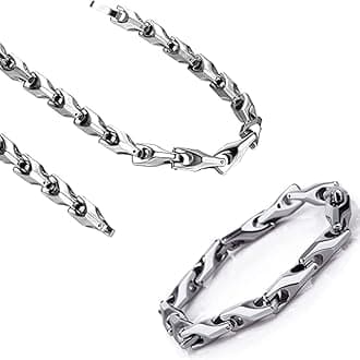 Urban Jewelry Unique Men's Solid Heavy Wheat Tungsten Carbide Bracelet that stands out - 3 Sided Links (Silver, Black or 18K Gold Plated) Smooth Finishing Touch