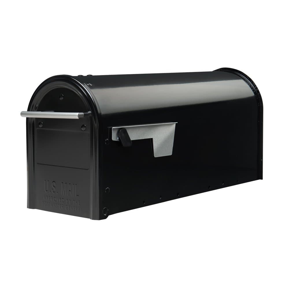 Gibraltar Franklin Capacity Galvanized Steel Post-Mount Mailbox, FM110B00, Medium, Black