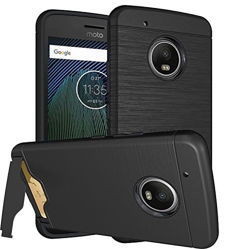 Moto G5 Plus Case Hidden Back Wallet Case,with Kickstand Phone case Slim Ultra Shockproof Hybrid Protector Case Shell,Stand Protective Cover for Motorola Moto G5 Plus Black