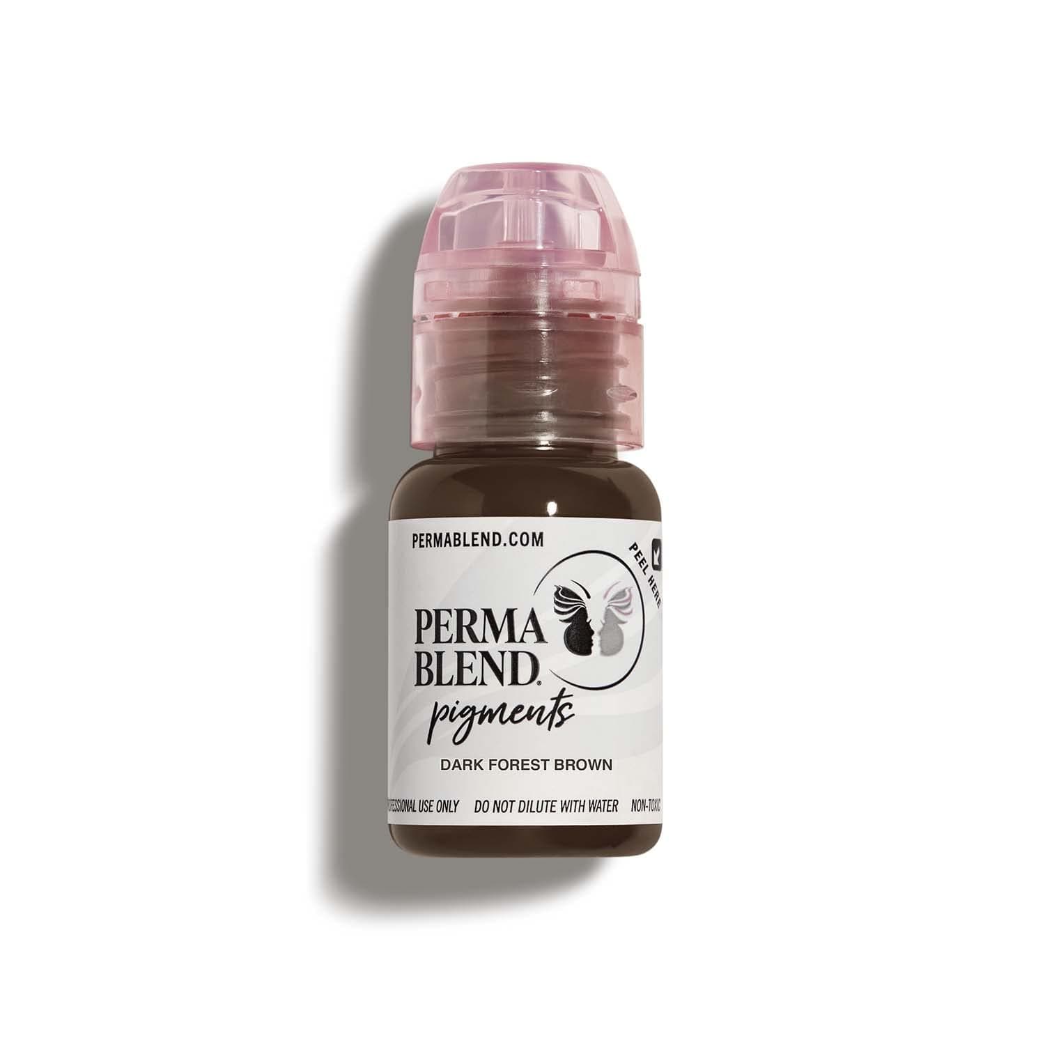 Perma Blend Microblading Ink for Permanent Eyeliner - Professional Tattoo Inks - Neutral Cool Dark Brown Tattoo Inks Makeup - Vegan (0.5 oz) (1 Pack) Dark Forest Brown