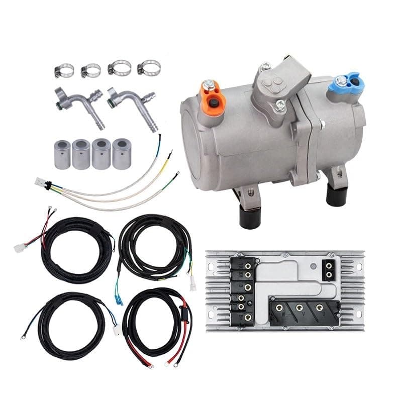 A/C 12V 24V 48V Electric Compressor Set For Auto AC Air Conditioning Car Truck Bus Boat Tractor Shop Automobile Aircon(S-12V)