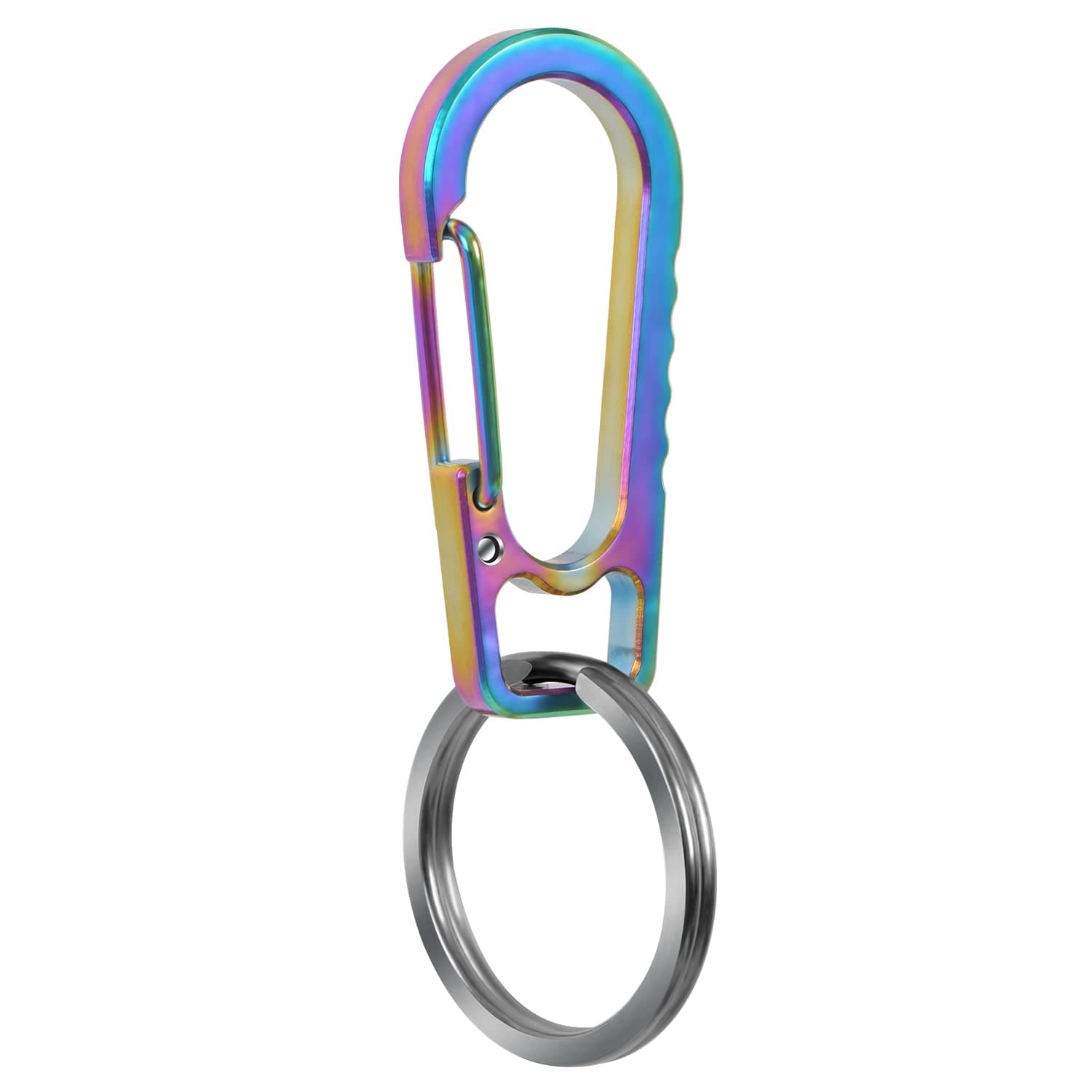 PPFISH Titanium Heavy Duty Carabiner Keychain, EDC Quick Release Hooks with Titanium Key Ring Set for Men Women