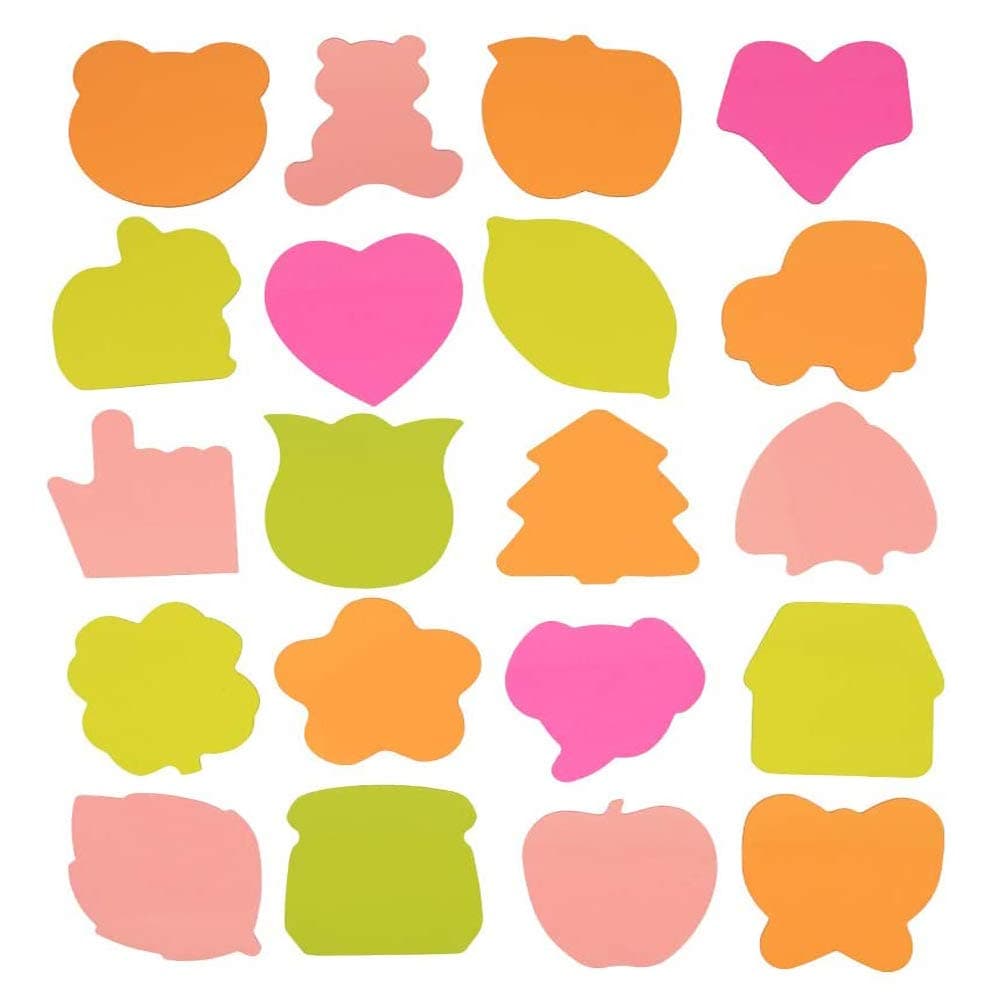 Sticky Notes, Self-Stick Removable Shaped Sticky Notes - 20 Pads Per Pack - 20 Sheets Per Pad - Per Pack 20 Different Shapes Inside-76mm x 76 mm(20 Pack)